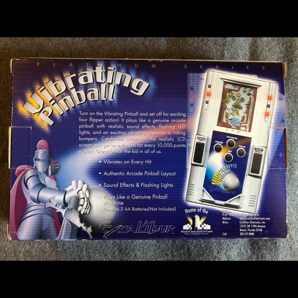 Excalibur Vibrating Pinball Handheld Game - Picture 3 of 12